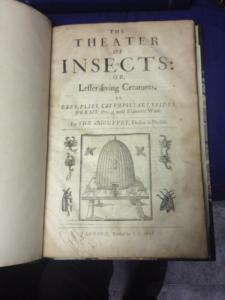 The first book in Engish on insects, 1658.